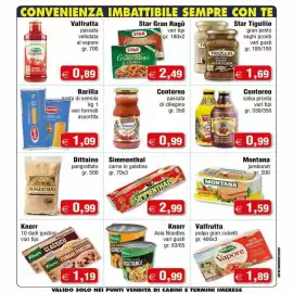 Volantino Magazzini Smart Pagina 3: Tigullio gran pesto olive e mandorle €1,69, Simmenthal carne in gelatina €2,99