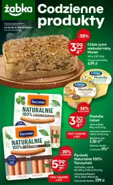 Żabka gazetka Strona 1: Pasta grzybowa z kurkami i jajkiem Pastella Lisner €3,30, Chleb żytni wieloziarnisty Mister €3,99