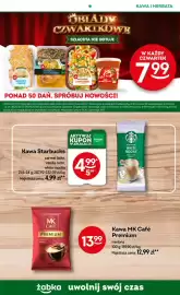 Żabka gazetka Strona 15: Kawa Starbucks white mocha €4,99, Kawa mielona MK Café Premium €13,99