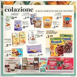 Volantino SuperW Pagina 3: Cereali integrali Nesquik €1,99, Cornetti ripieni Mulino Bianco €2,19