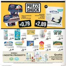 Volantino SuperW Pagina 8: Wurstel di puro suino SENFTER €1,89, Yogurt in vetro biologico VIPITENO €0,75