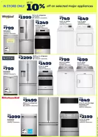 RONA flyer Page 21: Whirlpool 19.7 cu. ft. refrigerator €1.999,00, Whirlpool 4.8 cu. ft. washer €749,00