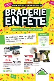Catalogue Leroy Merlin page 1: DEXTER Outil multiusage filaire €39,90, ESSENTIAL PERCEUSE À PERCUSSION 20 V €69,90