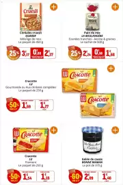 Catalogue Coccinelle Supermarché page 28: LA BOULANGÈRE Pain de mie €1,68, QUAKER Céréales cruesli €2,37