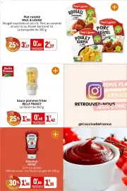 Catalogue Coccinelle Supermarché page 33: HEINZ Ketchup €1,35, Belle France Sauce pommes frites €1,42