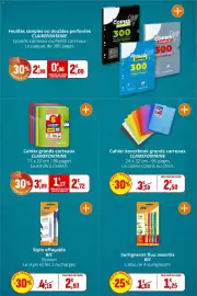 Catalogue Coccinelle Supermarché page 5: CLAREFONTAINE Cahier grands carreaux €3,89, BIC Surligneurs fluo assortis €1,25