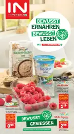 Interspar Flugblatt Seite 1: Natur pur Bio-Haferflocken €0,99, Natur pur Bio-Skyr Natur €1,19