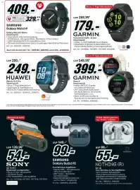Media Markt Prospekt Seite 14: Samsung Galaxy Watch9 €329,00, Garmin Vivoactive 5 GPS €179,00