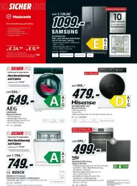 Media Markt Prospekt Seite 18: Beko BBUMA12320X Airfry Einbau-Herdset €499,00, AEG Waschmaschine €649,00