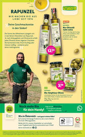 Denn's Biomarkt Flugblatt Seite 14: Rapunzel Bio-Amphissa-Oliven €3,99, Rapunzel Bio-Olivenöl nativ extra €12,99
