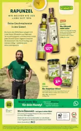 Denn's Biomarkt Flugblatt Seite 14: Rapunzel Bio-Amphissa-Oliven €3,99, Rapunzel Bio-Olivenöl nativ extra €12,99