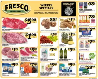 Fresco y Más weekly ad week 35 Page 1: Know & Love Shredded Cheese or Dannon Danimals Smoothies or Essentials Ice Cream €5,98