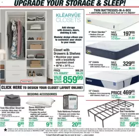 Menards weekly ad Page 14: Serta twin mattresses-in-a-box €197,00, Nectar 12" Classic €469,00