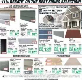 Menards weekly ad Page 7: TimberCrest Premium Plus ColorFast €10,99, Ascend composite plank €17,99