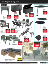 Makro catalogue Page 9: Terraceleisure Madikwe Corner Patio Set €189,99, Terraceleisure 7-Piece Bali Dining Set €5.999,00