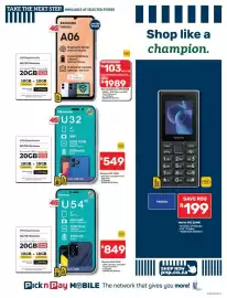 Pick n Pay catalogue Page 5: Hisense U32 16GB €549,00, Samsung Galaxy A06 €1.989,00