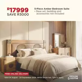 House & Home catalogue Page 2: 5-Piece Amber Bedroom Suite €17.999,00