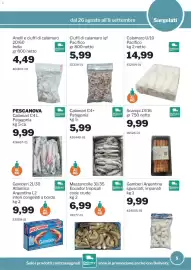Volantino GrosMarket Pagina 5: Calamari C4+ Patagonia €5,99, Mazzancolle 31/35 Ecuador tropicali €6,99