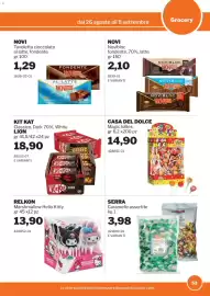 Volantino GrosMarket Pagina 53: Kit Kat Classico, Dark 70%, White Lion €18,90, Marshmallow Hello Kitty €13,90