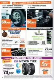 Catalogue Autobacs page 2: Forfait RÉNOVATION OPTIQUES DE PHARES €56,95, RÉGLAGE PARALLÉLISME AVANT €69,95