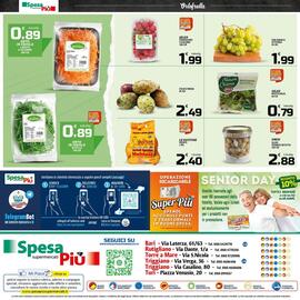 Volantino SpesaPiù Supermercati settimana 35 Pagina 12: Uva bianca Vittoria €1,99, Misticanza Selex €0,79