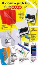 Volantino Ipercoop Pagina 2: Assortimento quaderni, maxiquaderni, blocchi disegno e fogli protocollo coop €0,99