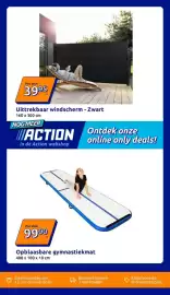 Action folder week 35 Pagina 31: Uittrekbaar windscherm €39,95, Opblaasbare gymnastiekmat €99,00