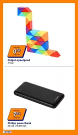 Action folder week 35 Pagina 4: Fidget-speelgoed €0,79, Philips powerbank €7,95