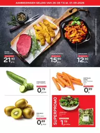 Alvo folder Pagina 3: Komkommer €0,79, Wortelen €0,99