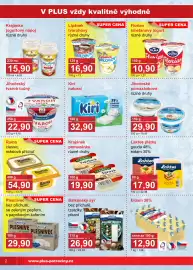 PLUS JIP leták Strana 2: Maceta balkánský sýr bez příchutě, tzatziky, pikant €26,90, Krajánek pomazánka €19,90