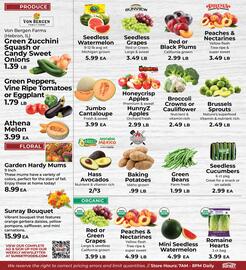 Sunset Foods weekly ad week 35 Page 8: Seedless Watermelon €5,99, Red or Green Grapes €3,99