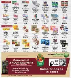Sunset Foods weekly ad week 35 Page 6: Dutch Farms Large Eggs €5,00, Wild Harvest cage free brown eggs €2,99