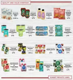 Sunset Foods weekly ad week 35 Page 7: Wild Harvest organic quick oats €3,99, Essential Everyday Steamy Vegetables €5,00