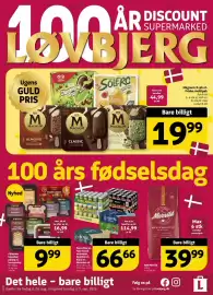 Løvbjerg tilbudsavis uge 35 Side 1: Pepsi Max el. Faxe Kondi sodavand, Egekilde el. Royal el. Heineken øl €66,66