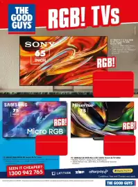 The Good Guys catalogue week 35 Page 8: SONY 65" BRAVIA 7 II True RGB 4K Al Google TV with Gemini 2026