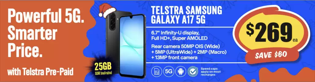 CORNETTS catalogue week 35 Page 3: Telstra Samsung Galaxy A17 5G €269,00