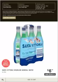 Adelaide's finest catalogue week 35 Page 10: Santa Vittoria Sparkling Mineral Water €6,00