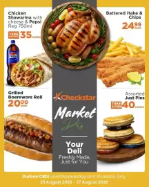 Check Star catalogue Page 4: Grilled Boerewors Roll €20,00, Battered Hake & Chips €24,99