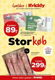 Kvickly tilbudsavis uge 35 Side 47: Mørbrad af gris €299,00, Lambi Everyday toilettepapir eller Classic køkkenrulle €89,00