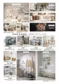 Skeidar kundeavis Side 21: Madrid Puff Beige med oppbevaring og brett €749,00, Straight konsollbord sortlakkert stål €799,00