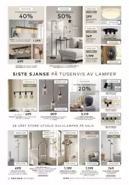 Skeidar kundeavis Side 22: Chester Pendelgruppe Antikk selv/klart €899,00, Fay Uplight satinfarget €1.199,00