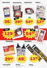 Pekås reklamblad vecka 36 Sida 3: Nonna Elide Färsk Italiensk Salsiccia €29,99, Hissas Falukorv €1.299,00