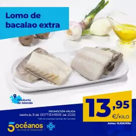 Catálogo 5 Océanos Página 1: Lomo de bacalao extra €13,95