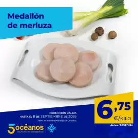 Catálogo 5 Océanos Página 4: Medallón de merluza €6,75