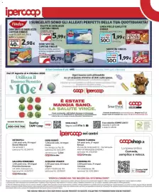 Volantino Ipercoop Pagina 49: Linea pollo carletto findus bastoncini di pollo €1,99, Sofficini Findus €1,99