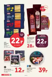 SPAR tilbudsavis uge 35 Side 13: Gøl Salami eller Røget Medister €28,00, Gestus Ekstra Store Rejer i Lage €39,00