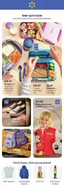 Walmart flyer Page 1: Heys 2-piece licensed backpack set €19,97, Mainstays kids' bento lunch box €8,97