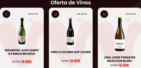 Catálogo Vinalium Página 1: Vino clochers aop fleurie €12,40, Espumoso juve camps r.familia bn €19,90