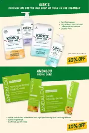 Sprouts Farmers Market weekly ad Page 31: Andalou facial care, Kirk's coconut oil castile bar soap or head to toe cleanser