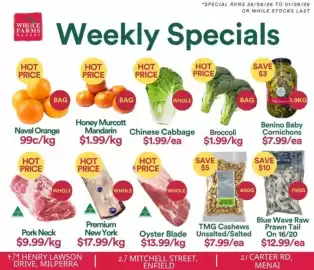 WHOLEFARMS catalogue week 35 Page 1: TMG Cashews €7,99, Blue Wave Raw Prawn Tail €12,99